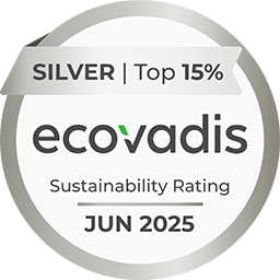 Logo Certificazione EcoVadis - Top 15% Sustainability Rating - Jun 2025